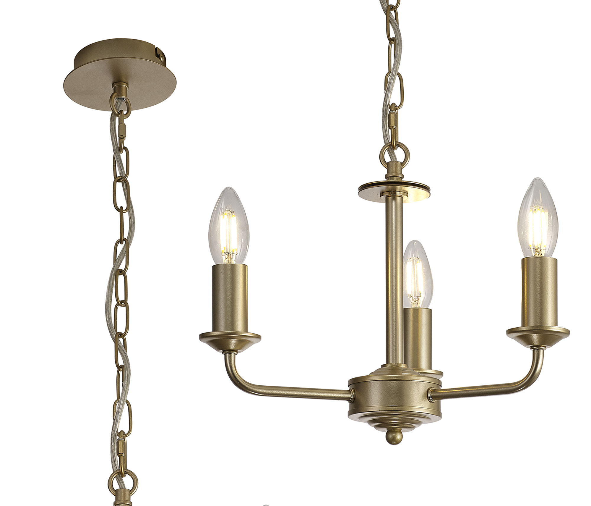 D0697  Banyan Pendant 3 Light Champagne Gold